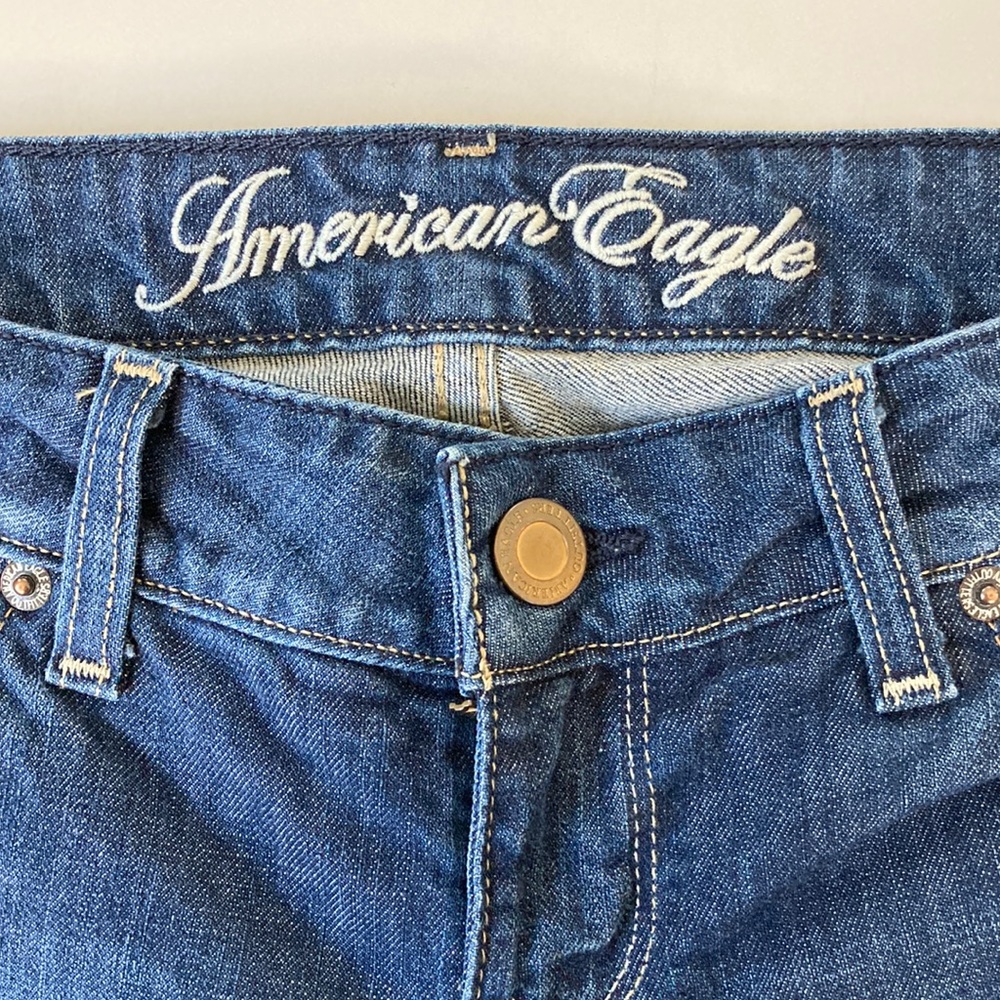 American Eagle Outfitters Women’s Straight Leg Jeans - Dark Blue - Picture 5 of 12